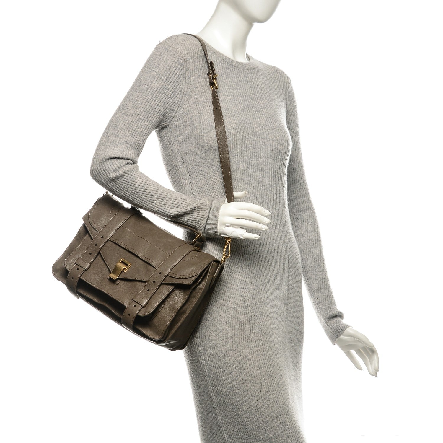Proenza Schouler Lambskin Medium PS1 Satchel Smoke 2 of 6