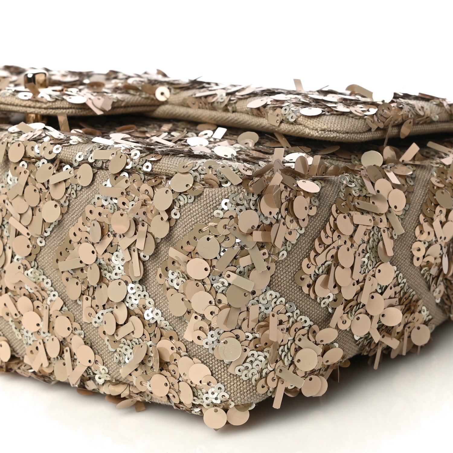 Chanel Sequins Chevron Medium Flap Gold 12 of 16