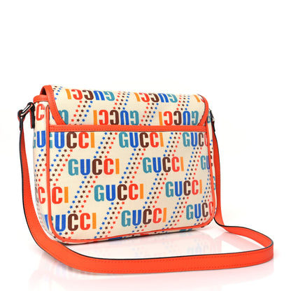 Gucci Coated Canvas Logo Star Print Childrens Messenger Bag Beige Multicolor Vibrant Orange 3 of 9