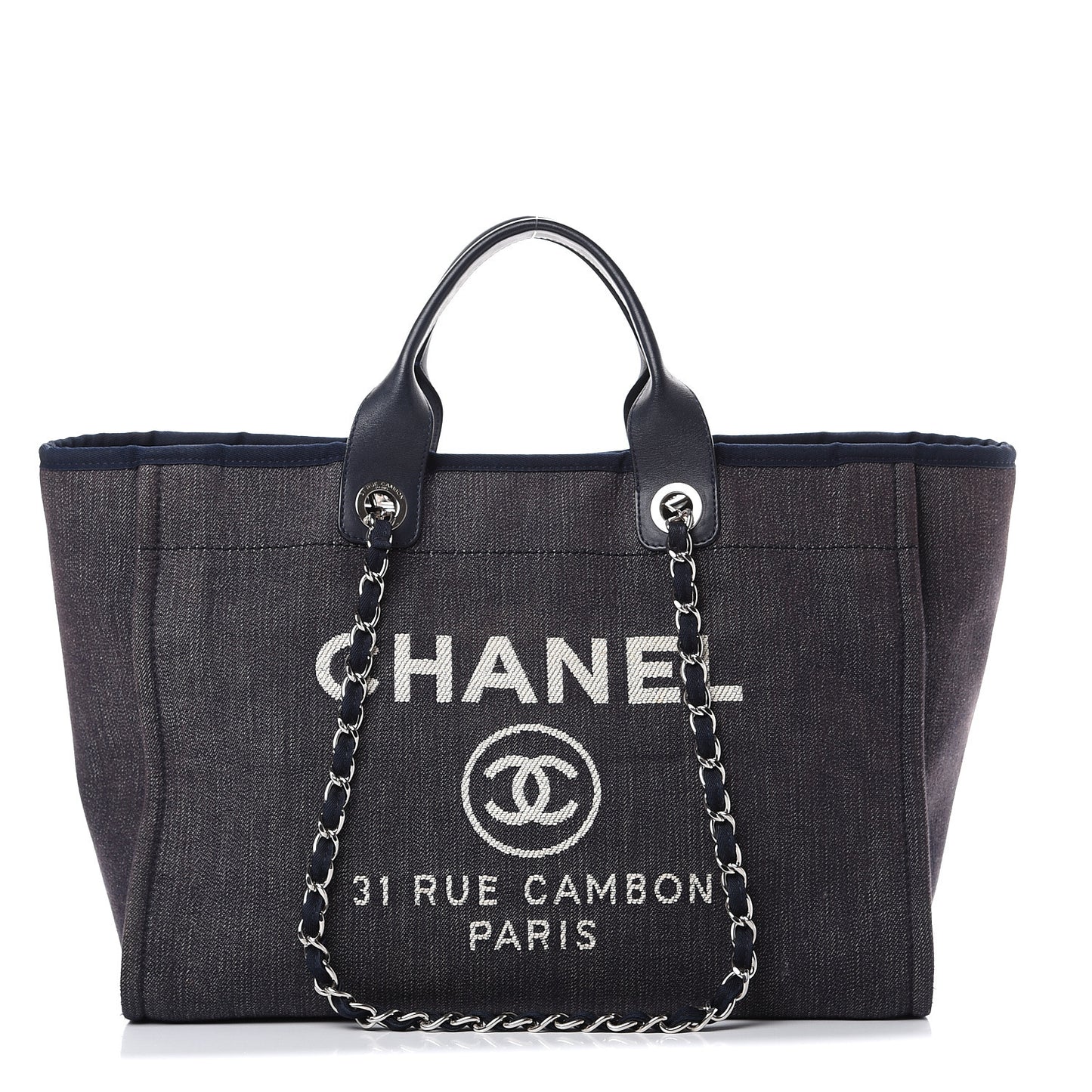 Denim Medium Deauville Tote Dark Blue