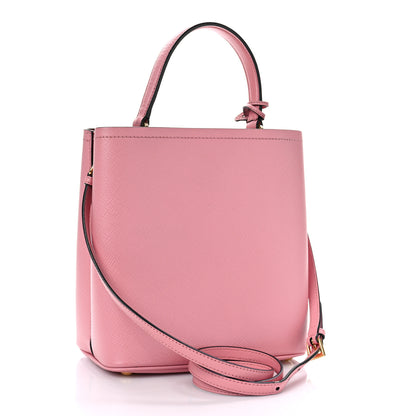Prada Saffiano Cuir Medium Panier Bucket Bag Petalo Fuoco 3 of 7