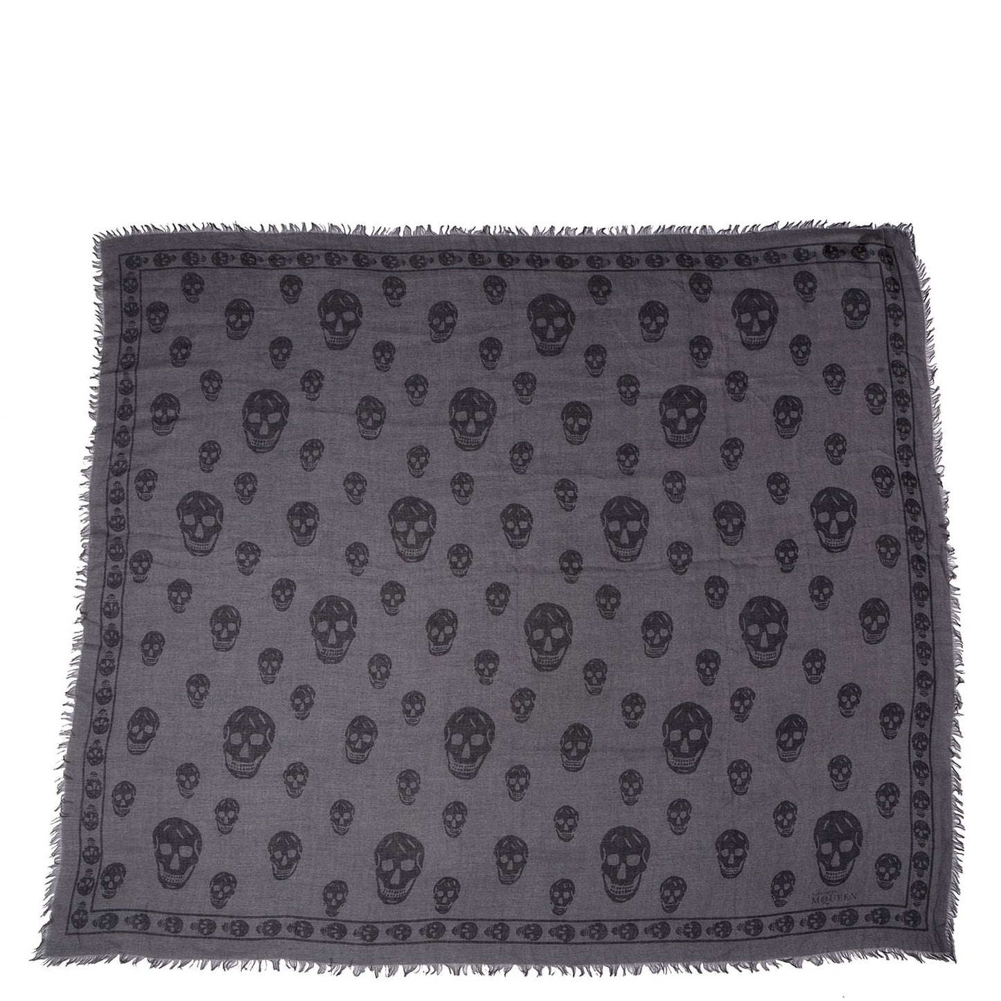 Modal Silk Skull Scarf Charcoal