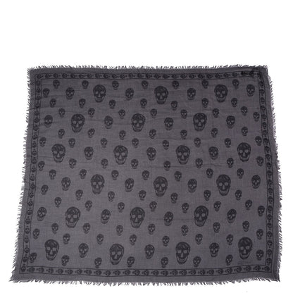 Alexander McQueen Modal Silk Skull Scarf Charcoal 4 of 7