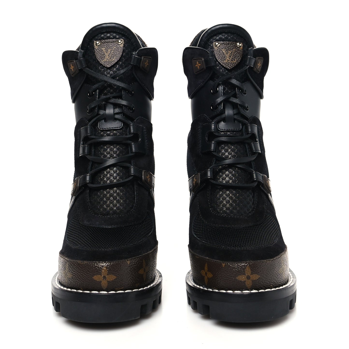 Suede Calfskin Monogram Star Trail Ankle Boots 41 Black