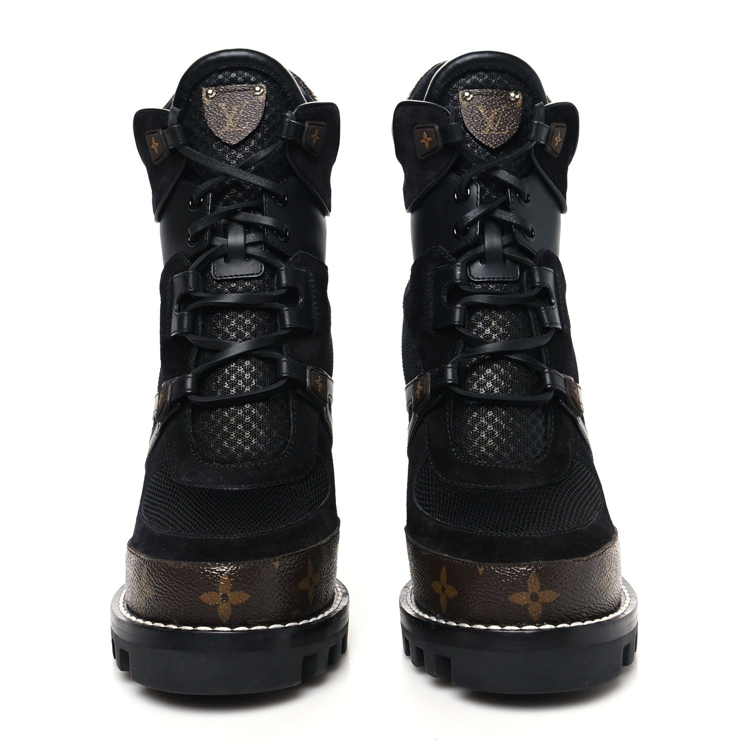 Louis Vuitton Suede Calfskin Monogram Star Trail Ankle Boots 41 Black 2 of 6