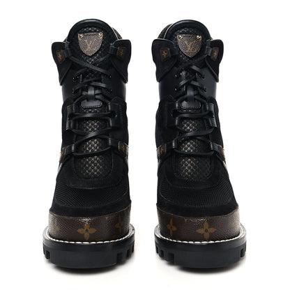 Louis Vuitton Suede Calfskin Monogram Star Trail Ankle Boots 41 Black 2 of 6