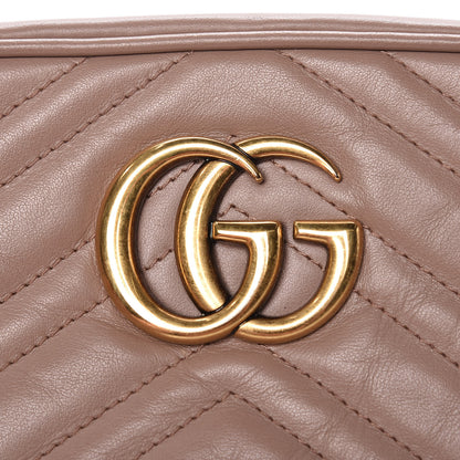 Gucci Calfskin Matelasse Small GG Marmont Chain Shoulder Bag Taupe 11 of 12