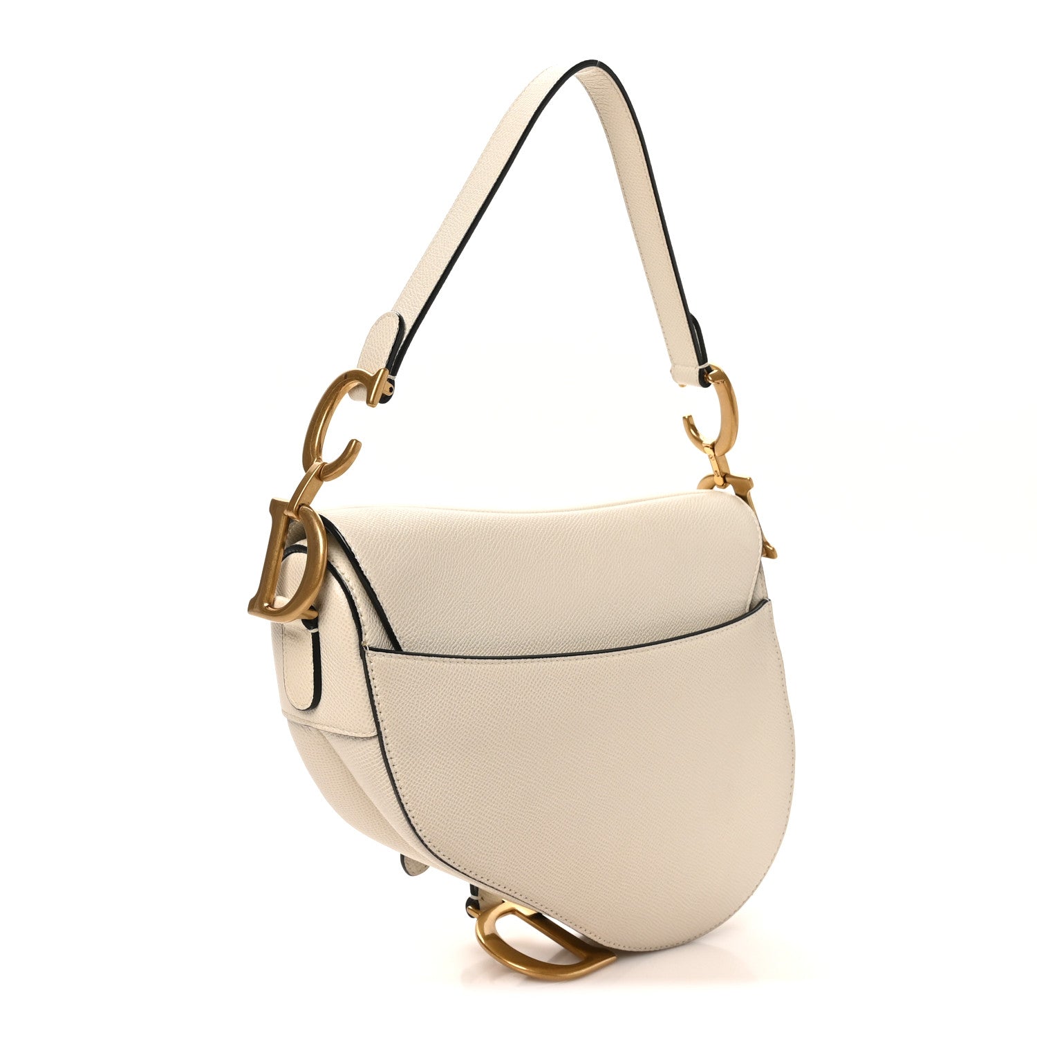Christian Dior Grained Calfskin Saddle Bag White 3 of 10