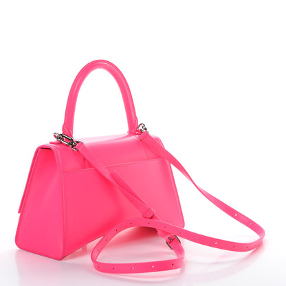 Balenciaga Shiny Box Calfskin Small Hourglass Top Handle Bag Hot Pink 4 of 13