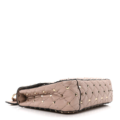 Valentino Garavani Lambskin Medium Rockstud Spike Shoulder Bag Poudre 4 of 9