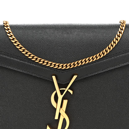 Saint Laurent Grain De Poudre Monogram Cassandra Chain Wallet Black 7 of 11