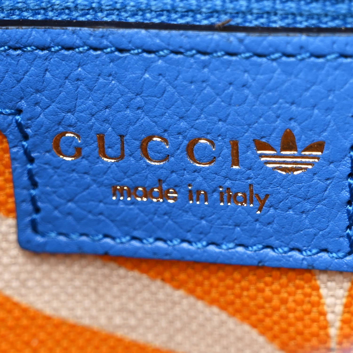 Gucci X ADIDAS Textured Dollar Calfskin Belt Bag Blue 6 of 10