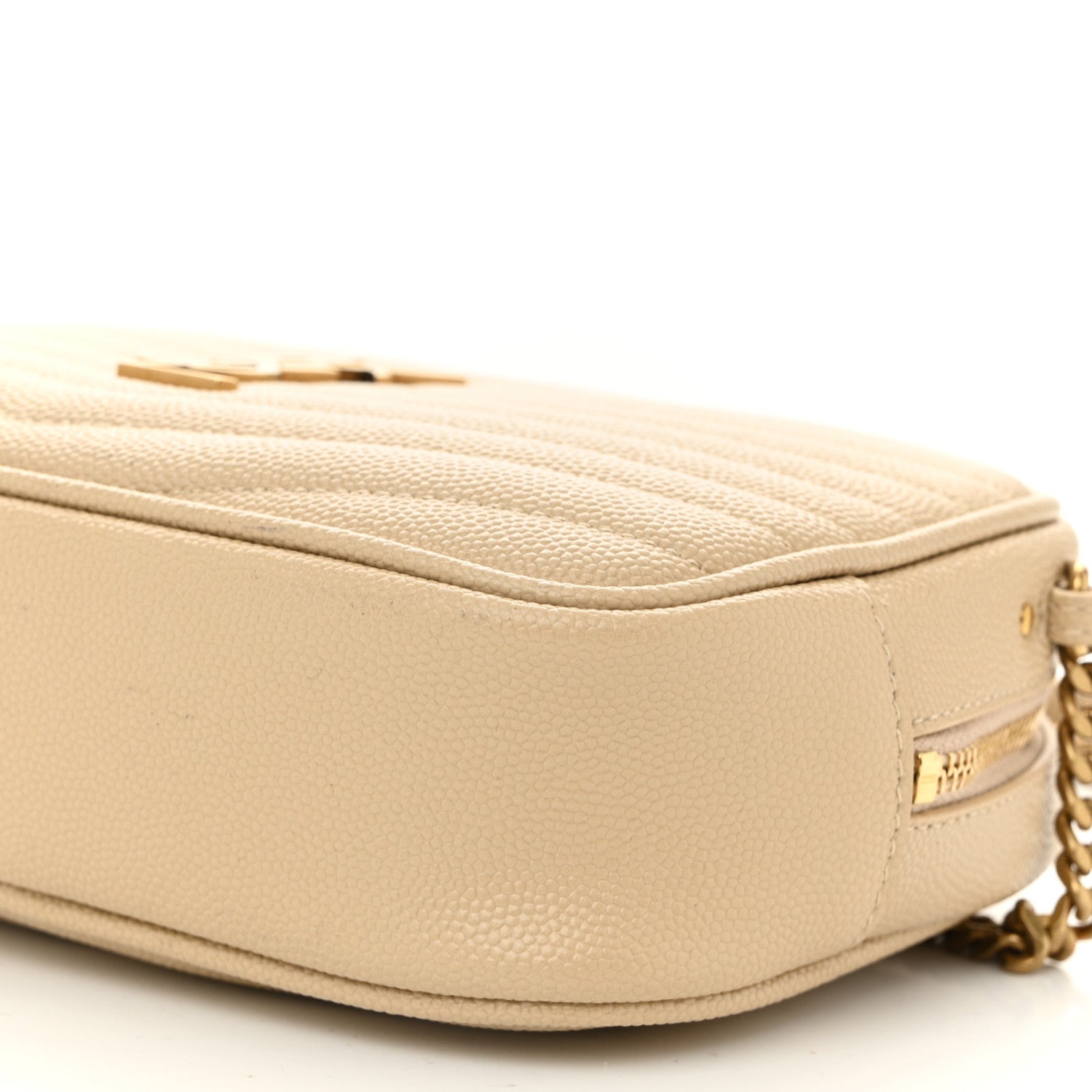 Saint Laurent Grain De Poudre Matelasse Monogram Mini Lou Camera Bag Dark Beige 10 of 10