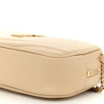 Saint Laurent Grain De Poudre Matelasse Monogram Mini Lou Camera Bag Dark Beige 10 of 10