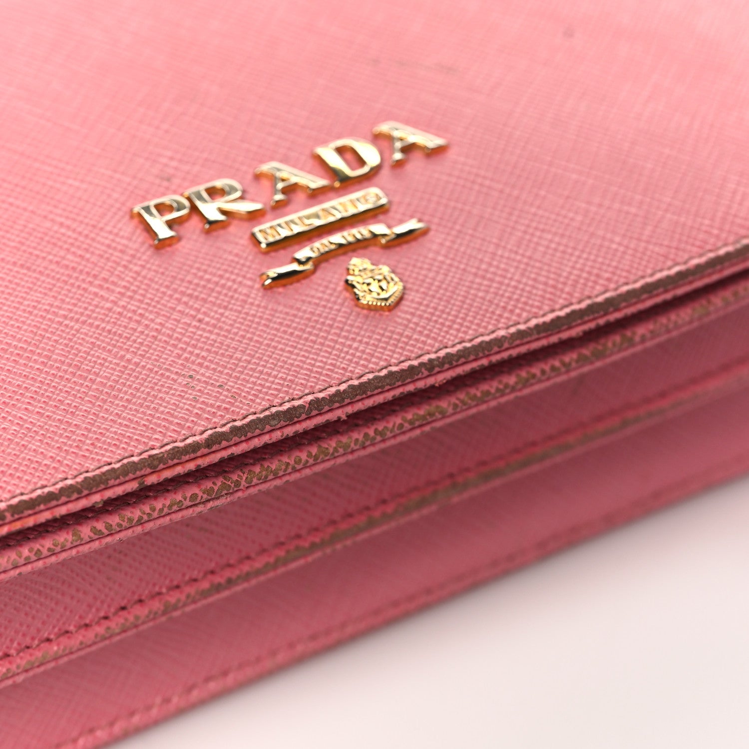 Prada Saffiano Lux Chain Wallet Petalo 12 of 14