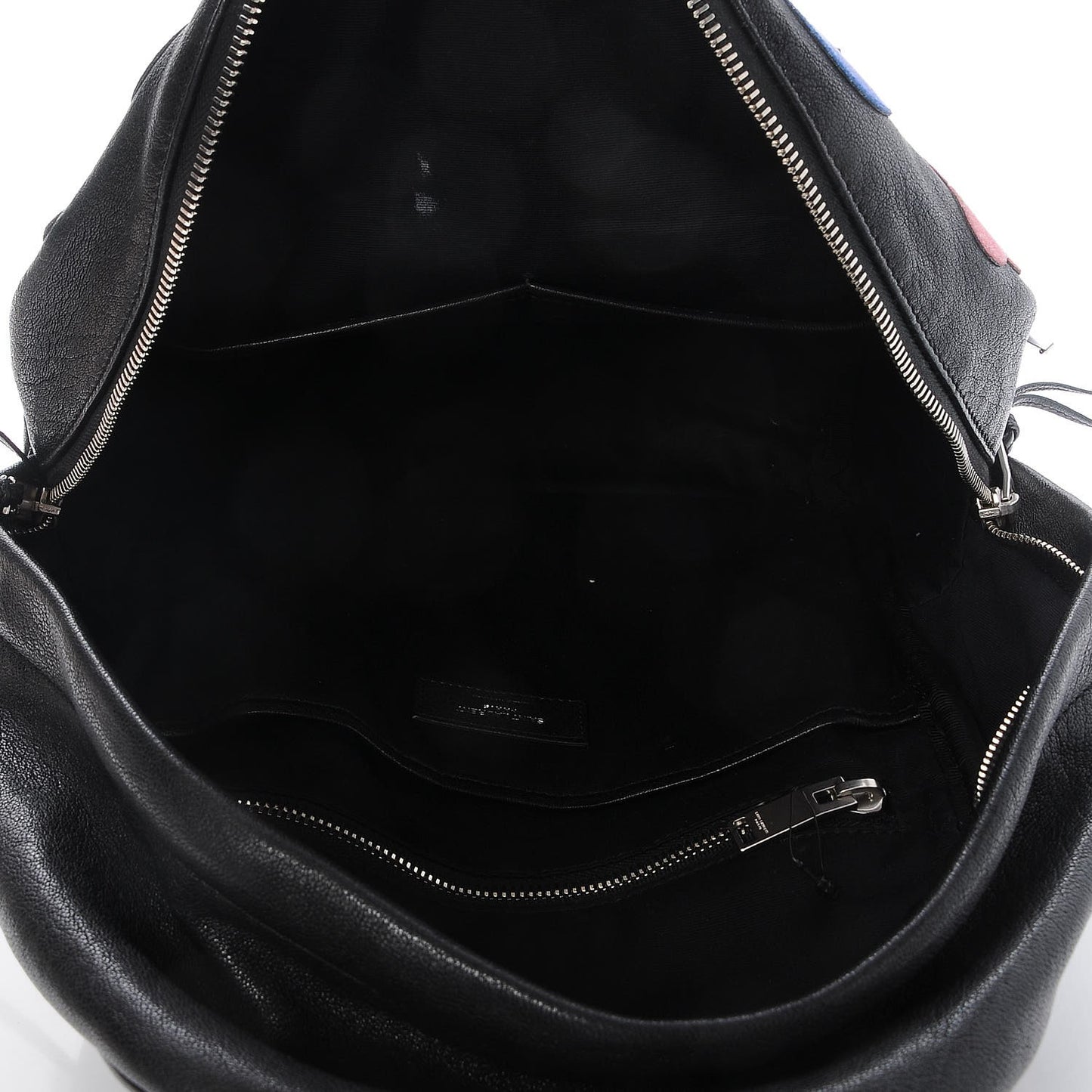 Sheepskin Mini Love Appliqué City Backpack Black