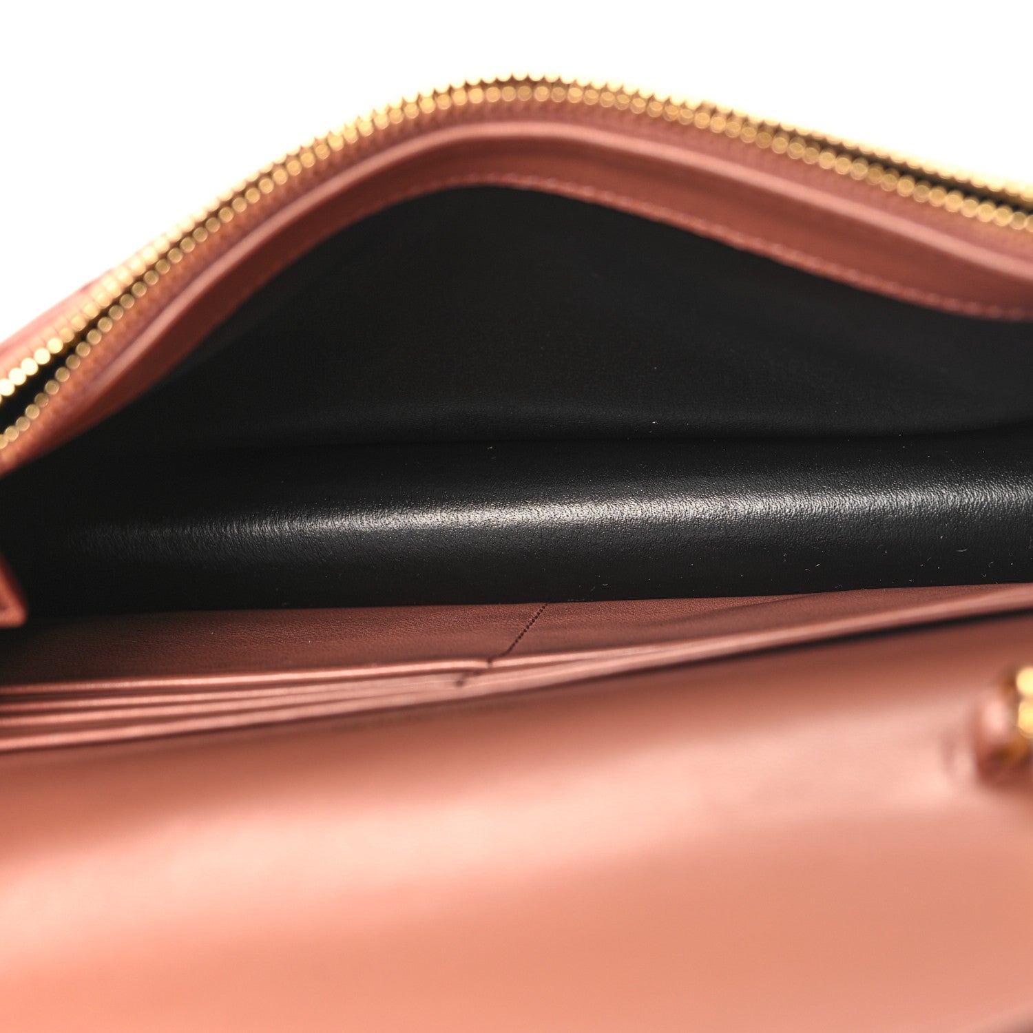Saint Laurent Calfskin Matelasse Chevron Monogram Envelope Chain Wallet Barely Pink 5 of 9