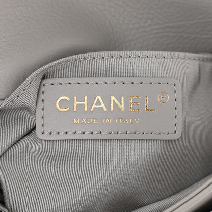 Chanel Calfskin Quilted Top Handle Flap Light Grey 6 of 11