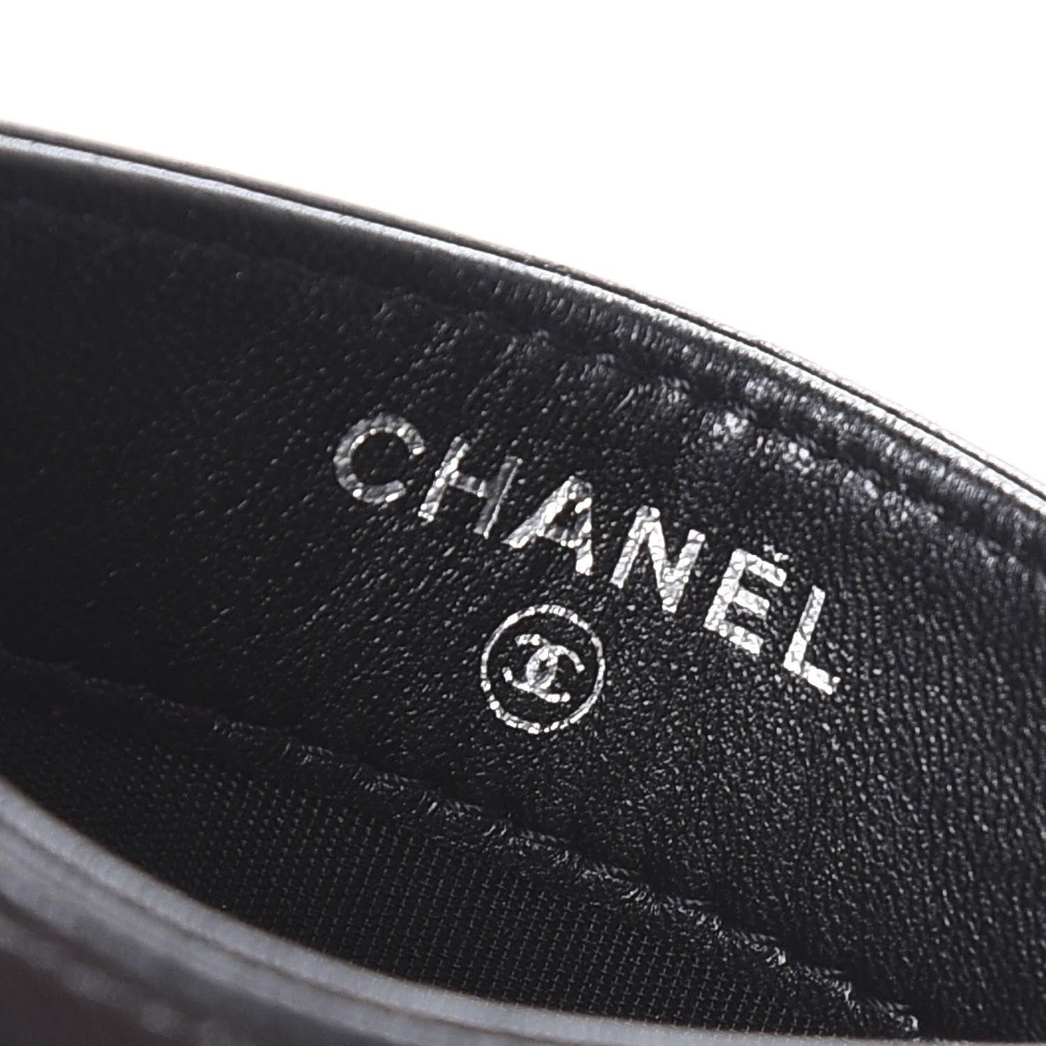 Chanel Lambskin Camellia Embossed Card Holder Black White 5 of 11