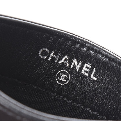 Chanel Lambskin Camellia Embossed Card Holder Black White 5 of 11