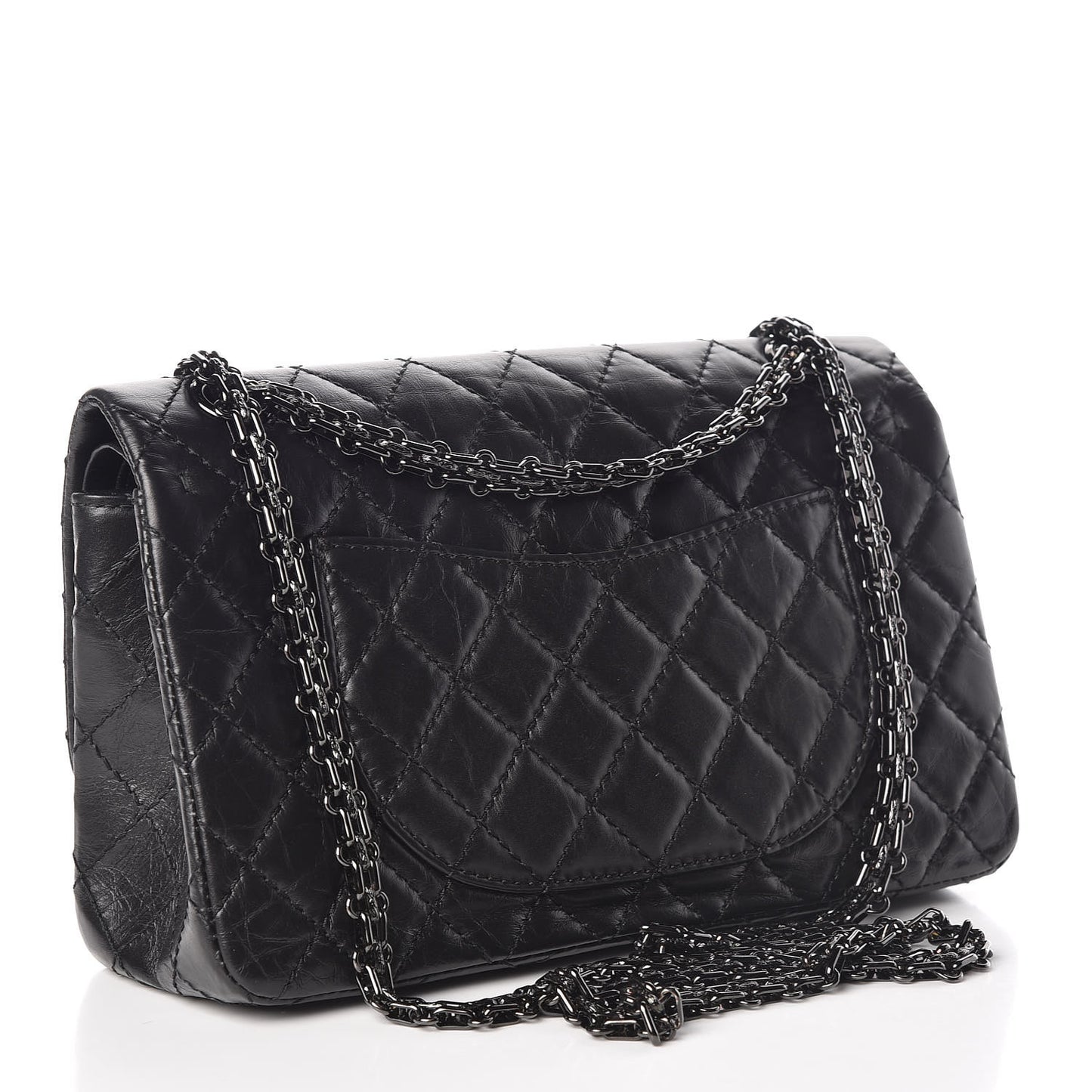 Aged Calfskin Quilted 2.55 Reissue 225 Flap So Black