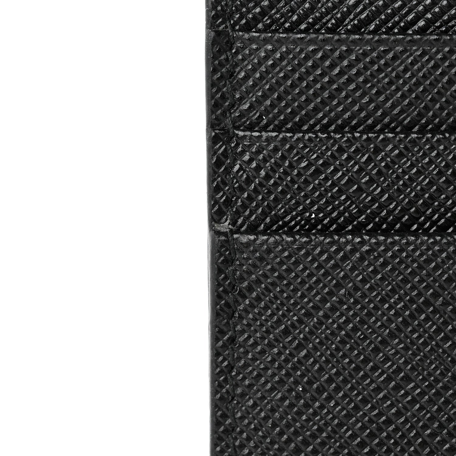 Prada Saffiano Metal Card Holder Compact Wallet Black 8 of 10