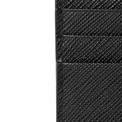 Prada Saffiano Metal Card Holder Compact Wallet Black 8 of 10