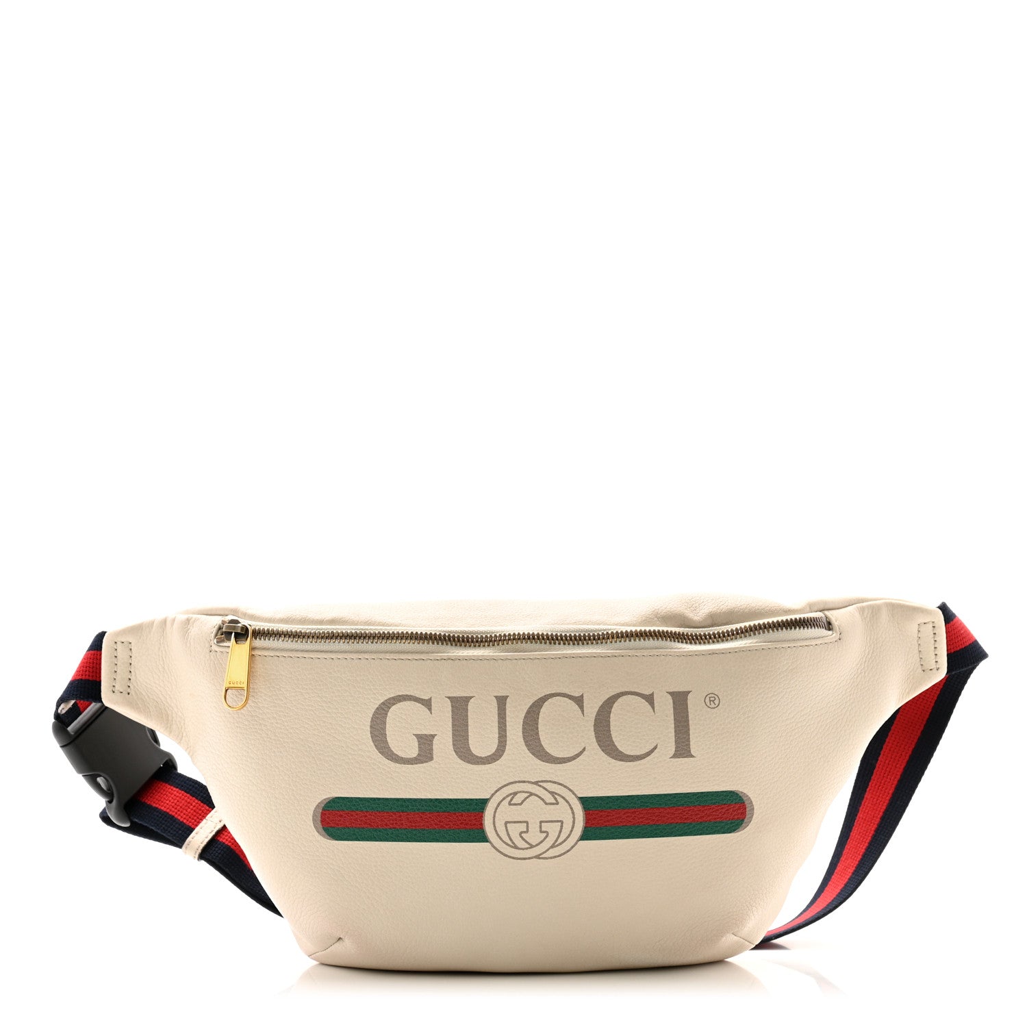 Gucci Grained Calfskin Logo Belt Bag White 1 of 11