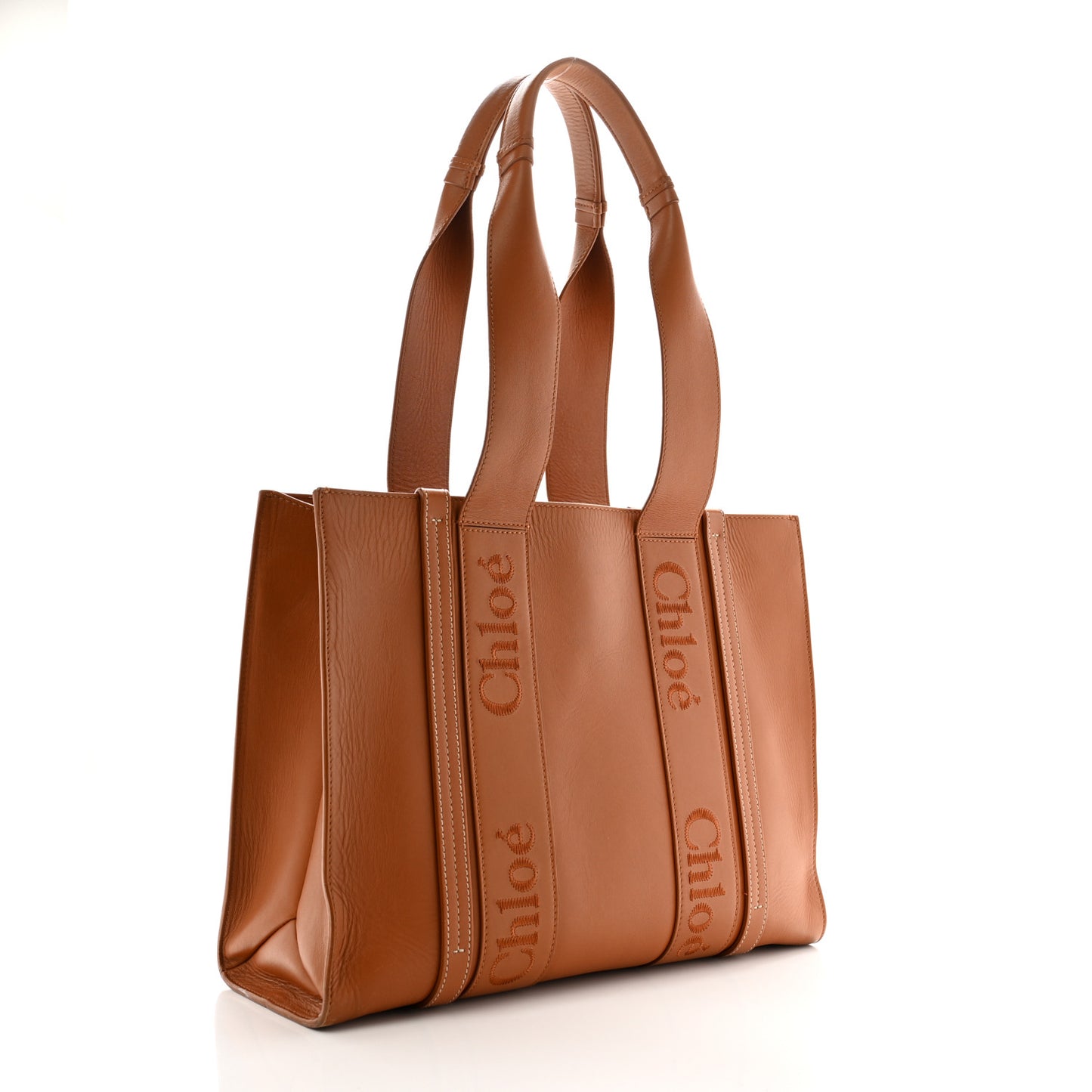 Calfskin Medium Woody Tote Caramel