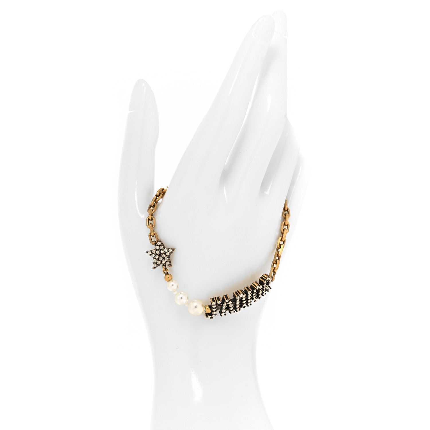 Christian Dior Metal Crystal Pearl J'Adior Bracelet Gold 2 of 4