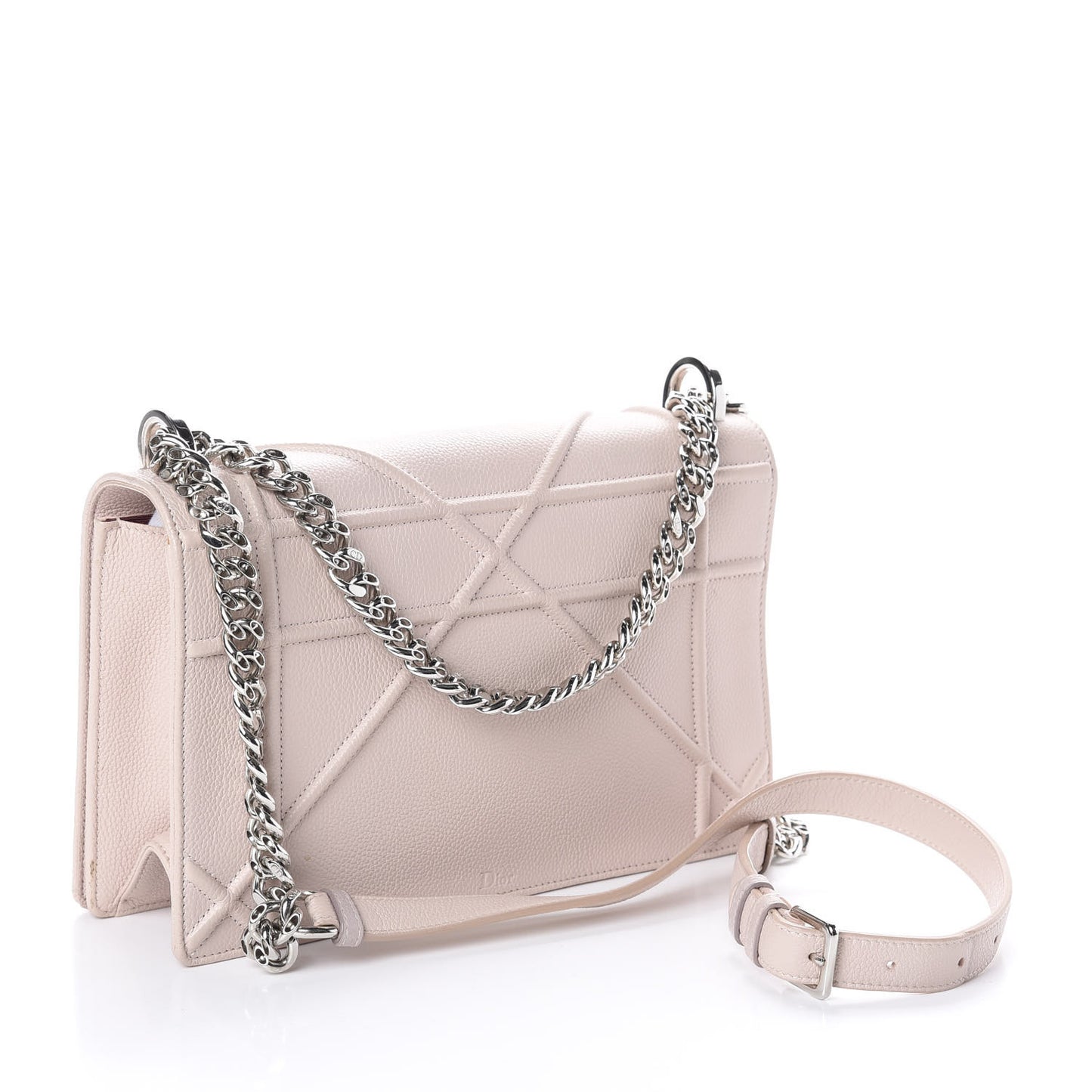 Grained Calfskin Cannage Medium Diorama Flap Bag Rose Poudre