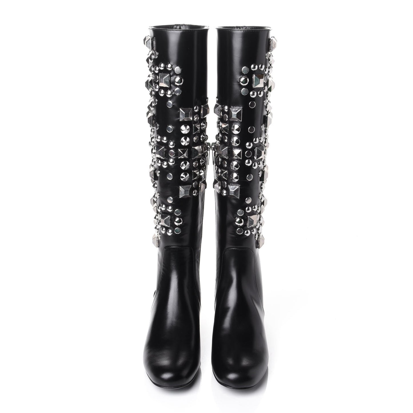 Ketta Studded Babies 40 Brod Knee High Boots 36.5 Black