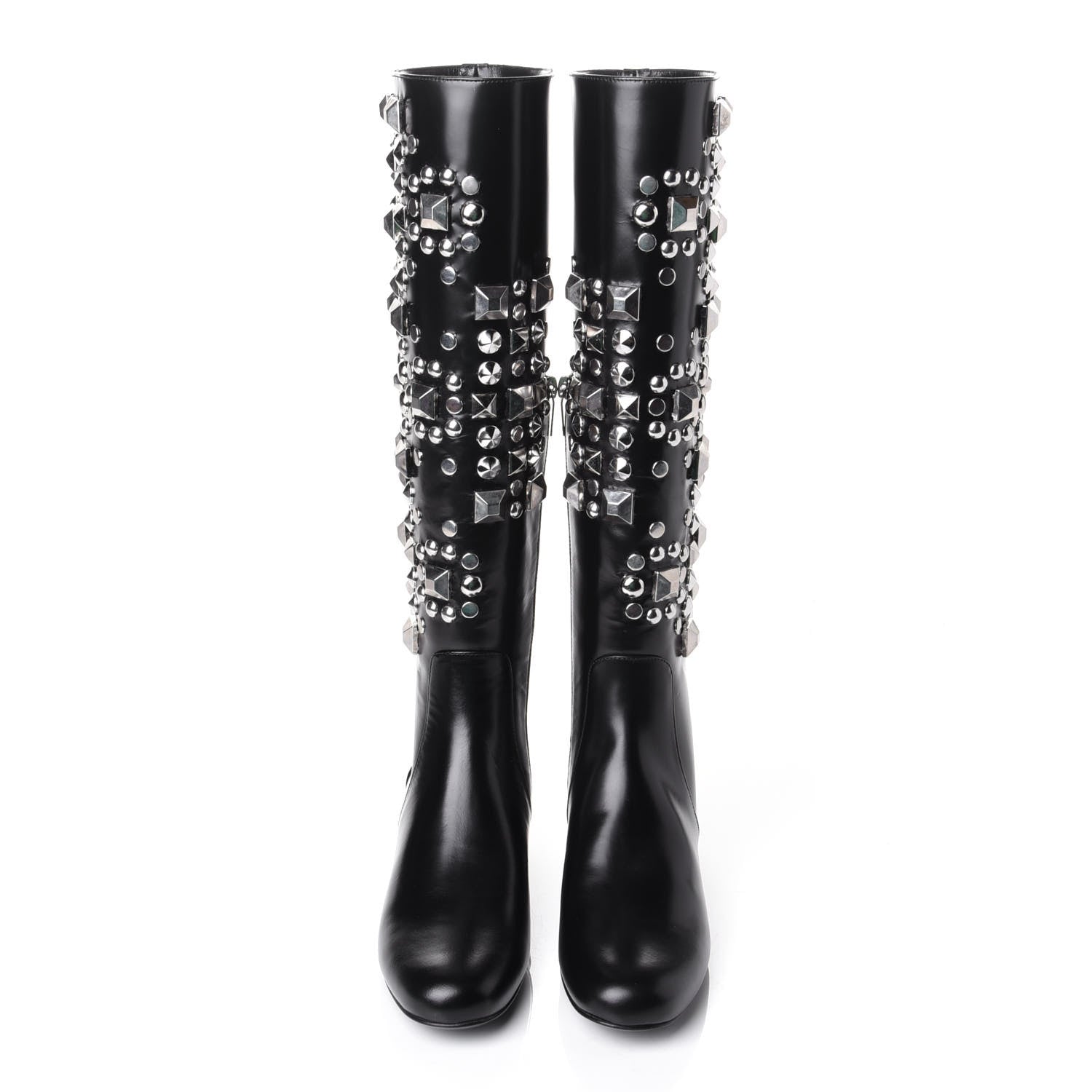 Saint Laurent Ketta Studded Babies 40 Brod Knee High Boots 36.5 Black 5 of 10