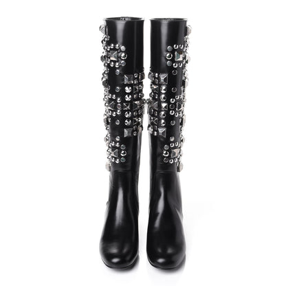 Saint Laurent Ketta Studded Babies 40 Brod Knee High Boots 36.5 Black 5 of 10