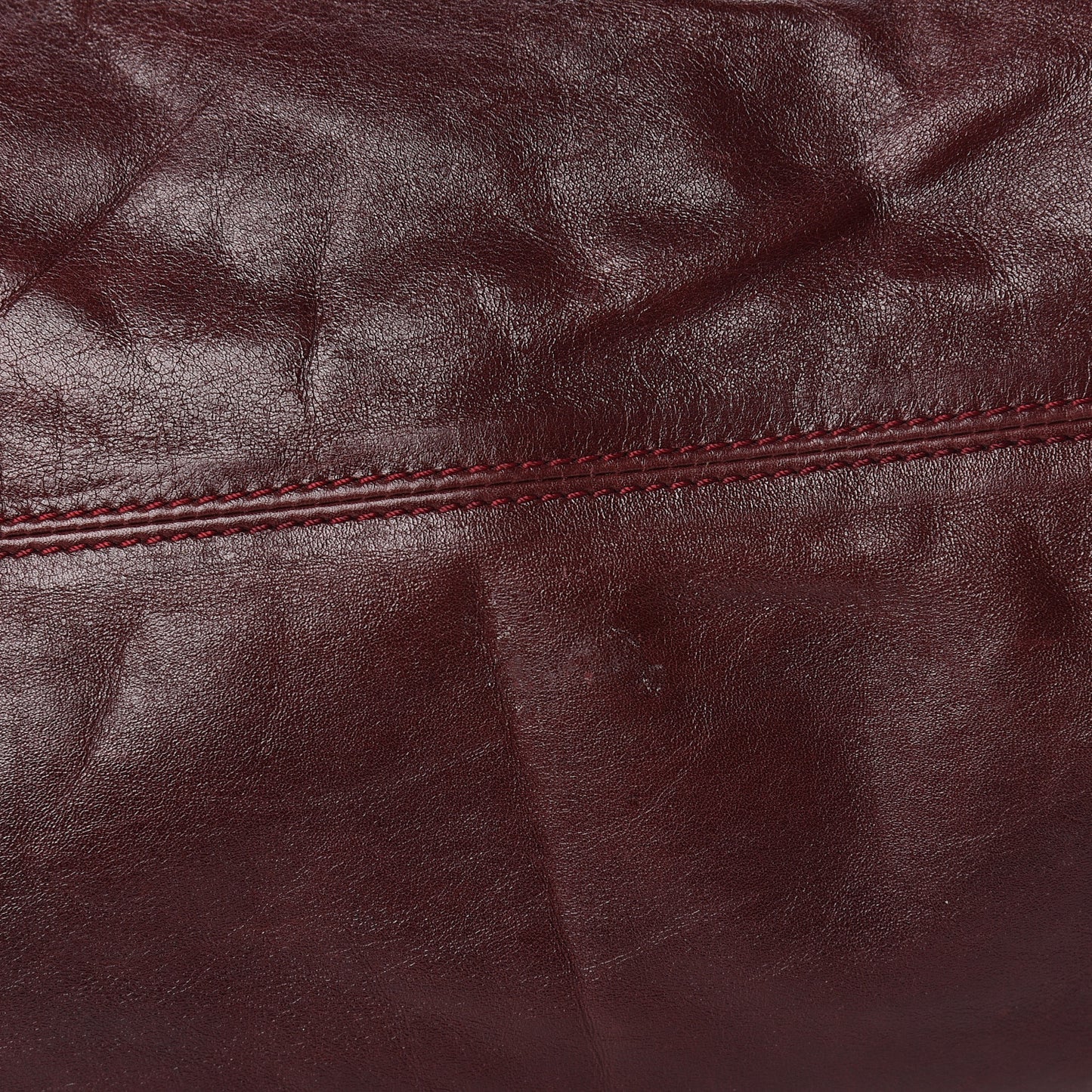 Crinkled Lambskin Tote Black Burgundy