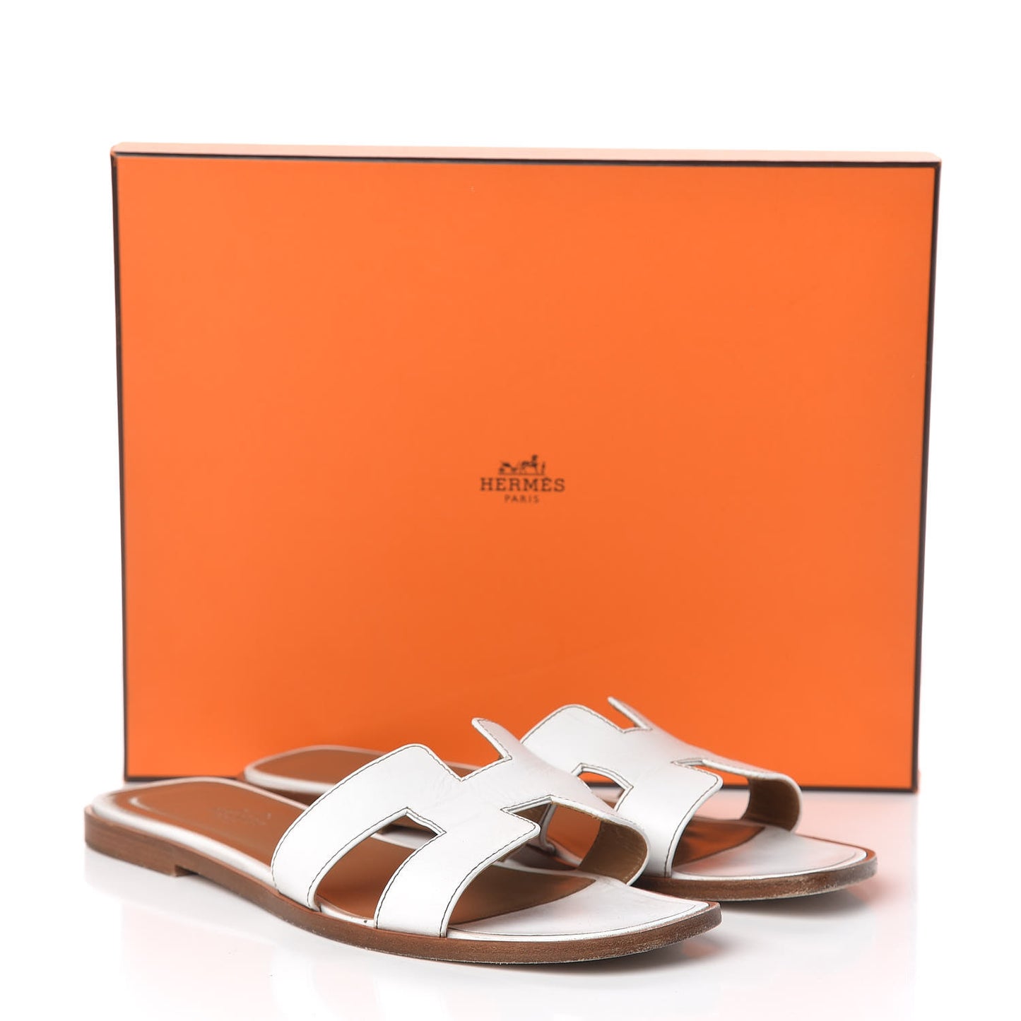 Box Calfskin Oran Sandals 38.5 White