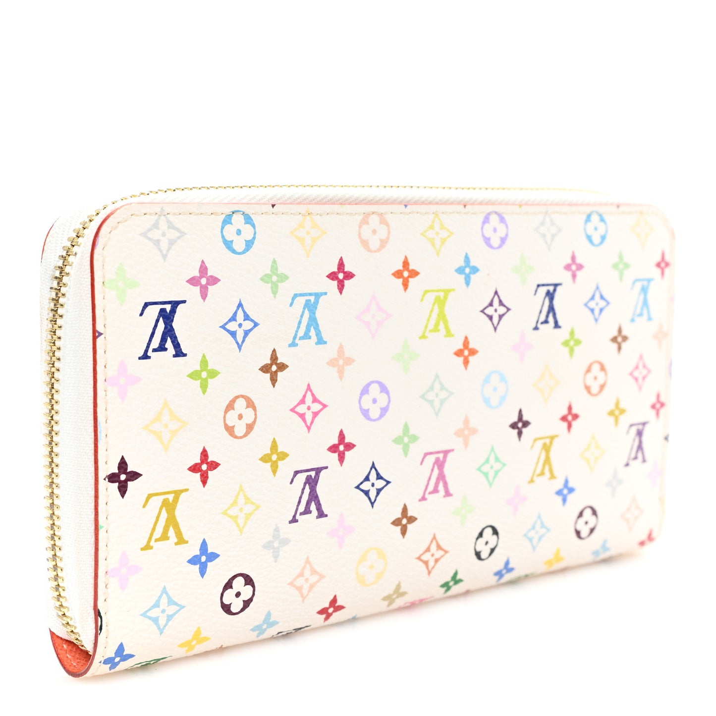 Monogram Multicolor Zippy Wallet White Orange