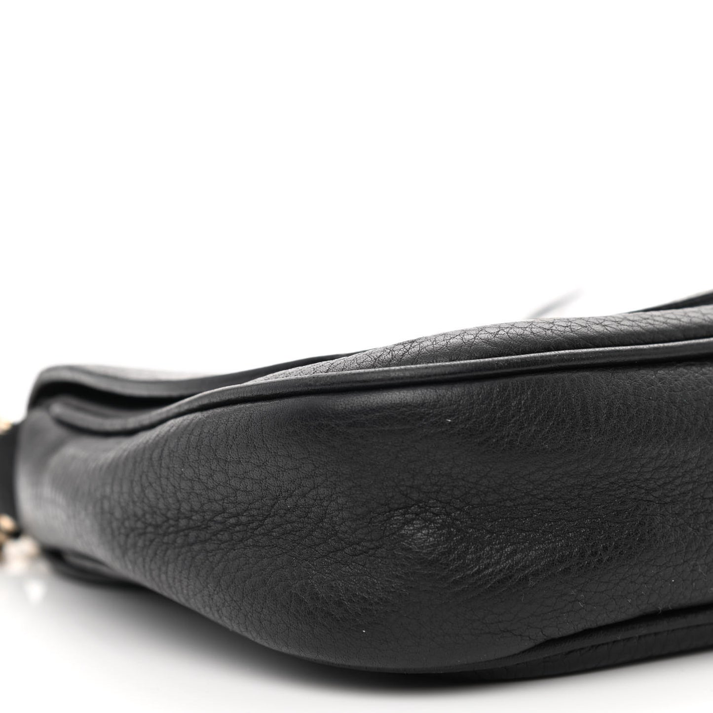 Pebbled Calfskin Medium Soho Flap Crossbody Black