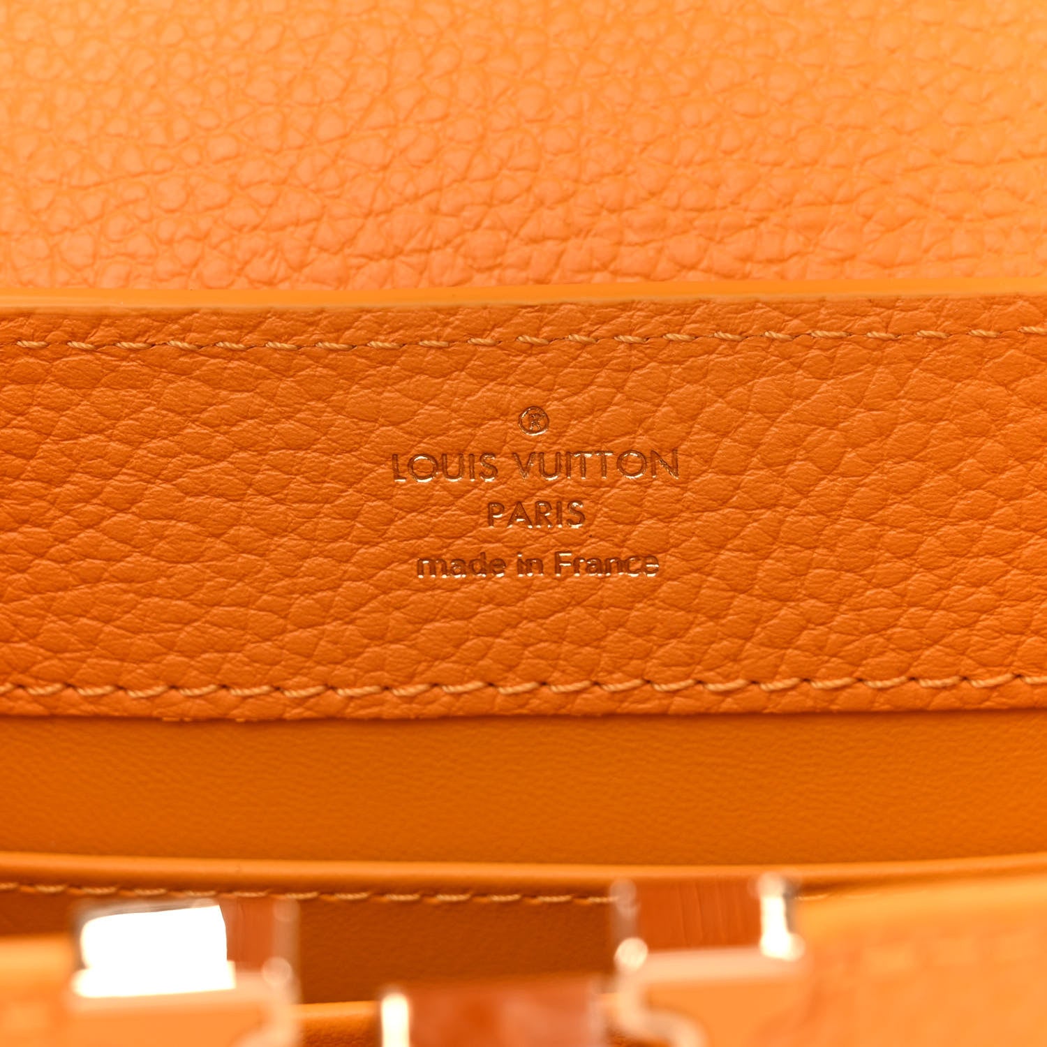 Louis Vuitton Taurillon Mini Capucines Sunbeam Yellow 6 of 10