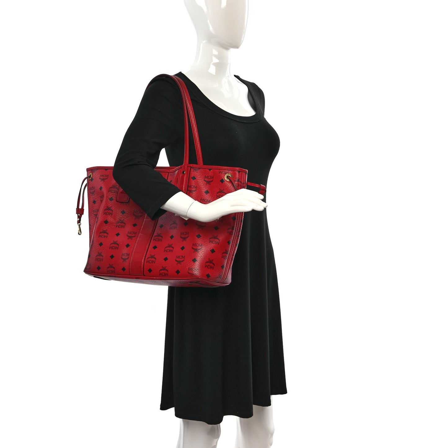 Visetos Medium Liz Reversible Shopper Tote Ruby Red