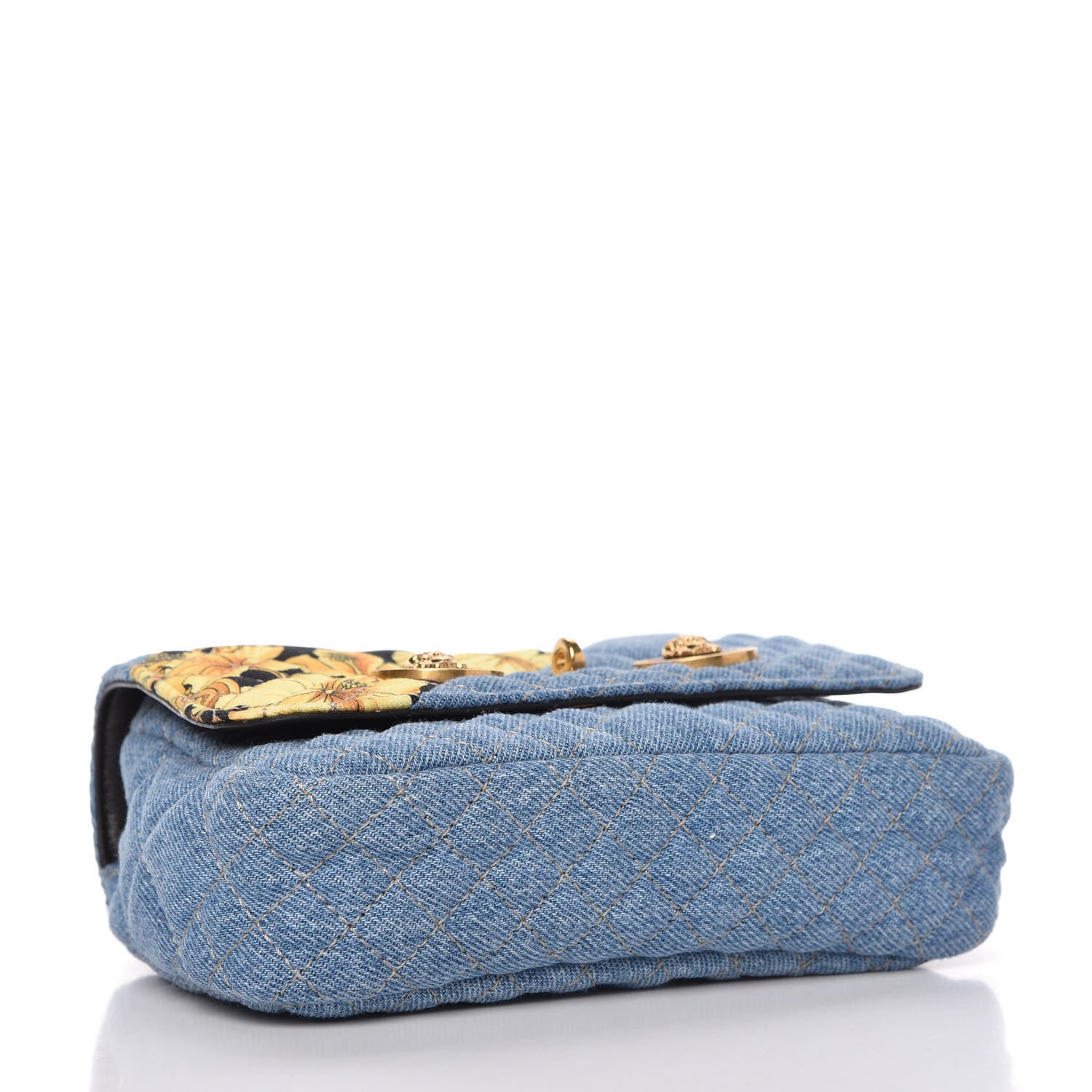 Versace Denim Barocco Printed Icon Small Crossbody Bag Blue 4 of 9