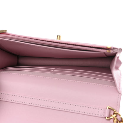 Chanel Lambskin Quilted Logo WOC Wallet On Chain Pink 5 of 17