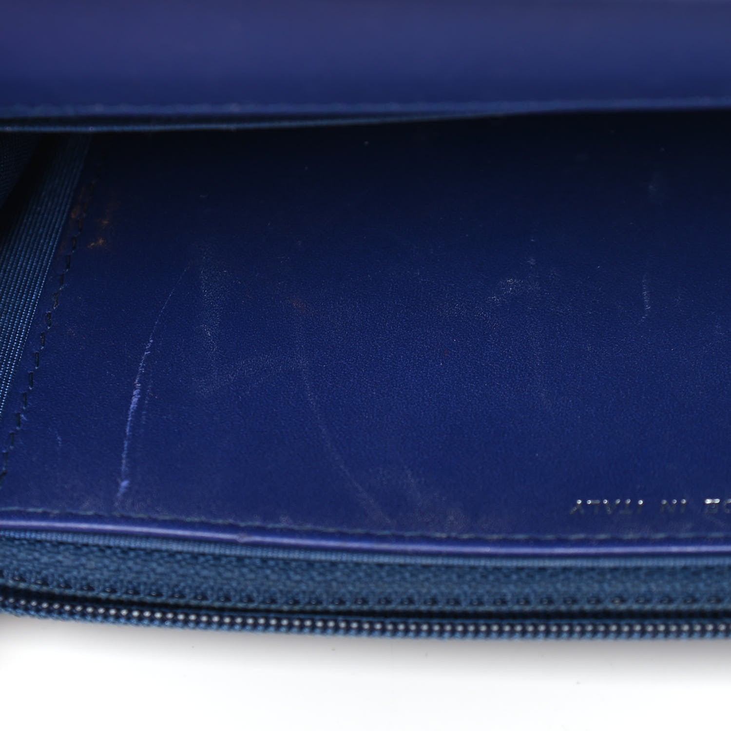 Chanel Grained Patent Calfskin Timeless Wallet On Chain WOC Blue 11 of 11