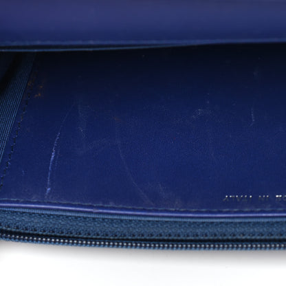 Chanel Grained Patent Calfskin Timeless Wallet On Chain WOC Blue 11 of 11