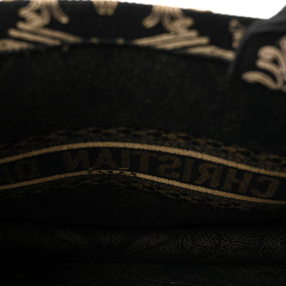 Christian Dior Canvas Embroidered Large Ornamental Cornely Effect Book Tote Black Beige 8 of 19