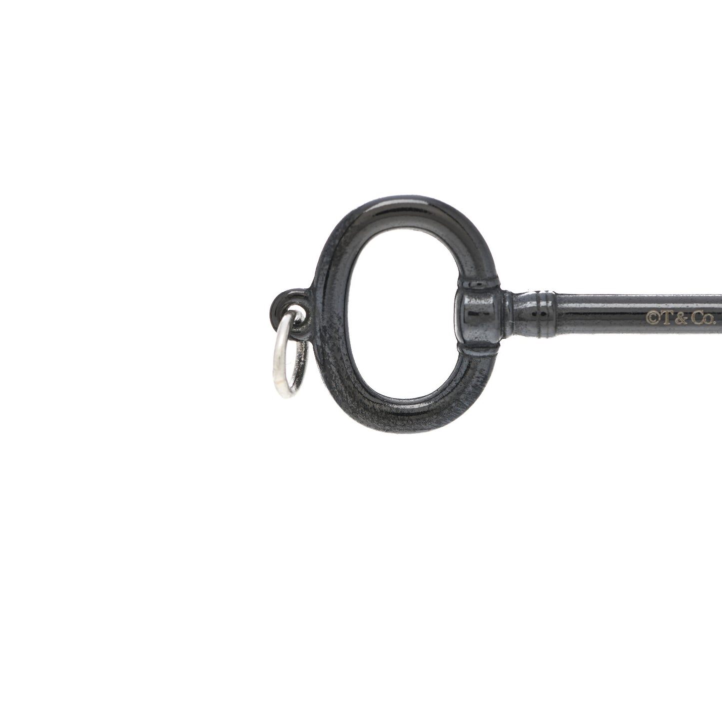 Black Titanium Oval Key Pendant