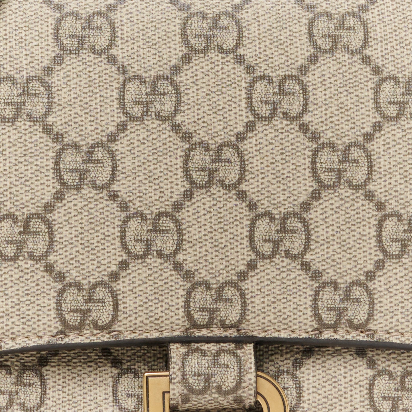X GUCCI GG Supreme Monogram Small Hourglass Top Handle Bag Beige Ebony