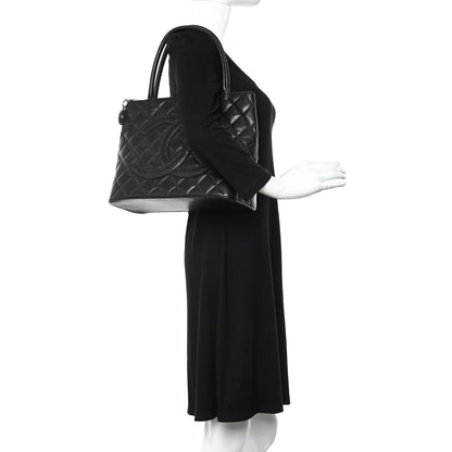 Chanel Caviar Quilted Medallion Tote Dark Brown 2 of 10