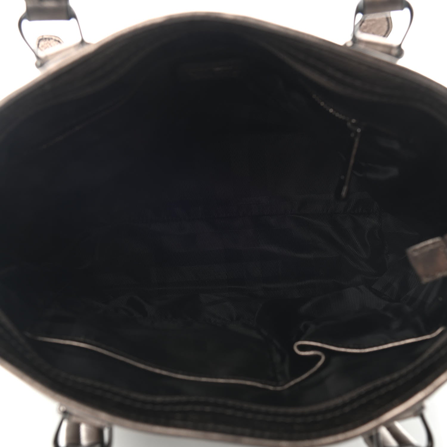 Burberry Metallic Calfskin House Check Tote Pewter 5 of 8