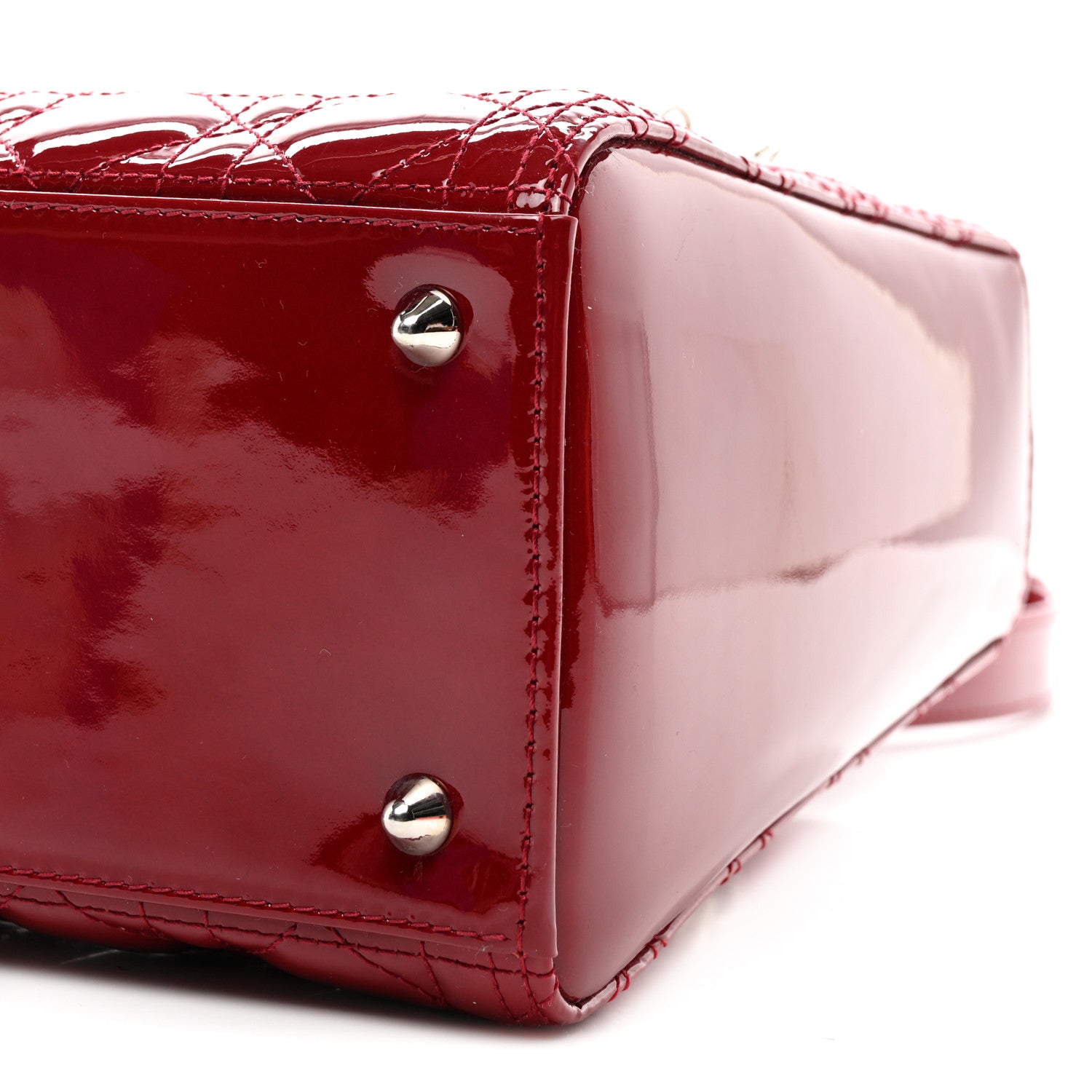 Christian Dior Patent Cannage Medium Lady Dior Burgundy Red 10 of 10
